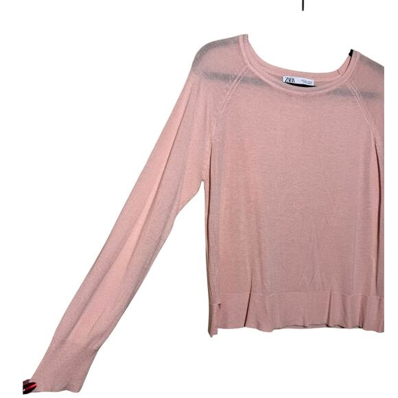 ZARA PINK CREW NECK PULL OVER CARDIGAN SIZE SMALL - Picture 8 of 8